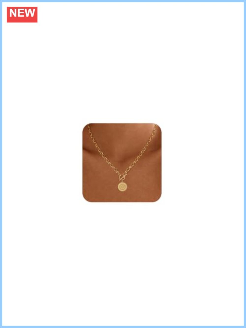 14k Gold Plated Chunky Sun Heart Disc Pendant Necklace 18in Statement